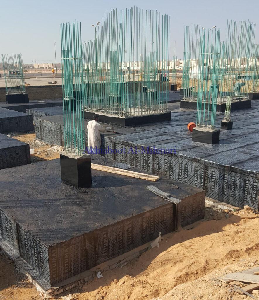 Bituminous Waterproofing Membrane applied to the building's concrete isolated footings: We have been one of the top waterproofing and insulation companies since 2008. From leak repairs to thermal insulation, trust our company to safeguard your property.