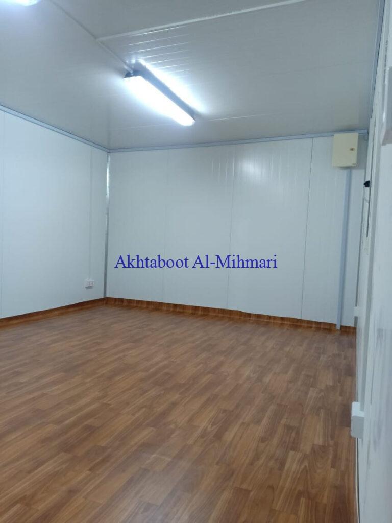 modular portable cabin interior cleane and neat being used as a construction site office: in ssaudi arabia